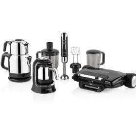 Resim KORKMAZ A1818 Nero Inox 14 Parça Elektro Set 