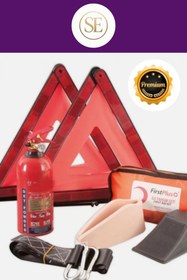 Resim ERKUT ONLİNE PREMİUM Tüvtürk Uyumlu BigS Üçgen Trafik Seti Bez Çantalı + Karayollarına Uygun İlk Yardım 