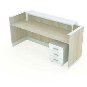 Resim Pierro Ofis Loa Karşılama Bankosu - 180cm / Beyaz - Füme 