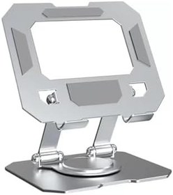 Resim ROBEVE Tablet Standı 360 Derece Dönebilen Tablet Stand Katlanabilir Metal Tablet Tutucu Standı Tablet ve Telefon Tutucu Stant Tablet Tutucu Metal (Metalik Gri) 