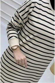 Resim MB-MODA BİZİMLE Kadın Siyah Çizgili Tunik 