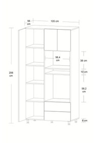 Resim MOBİLİQUE Ankastre Fırın Mikrodalga Dolabı % 100 Mdf 