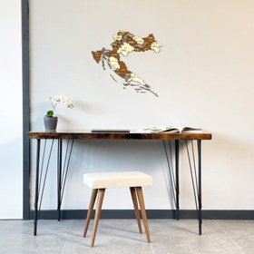 Resim Hırvatistan Ahşap Duvar Haritası - Ahşap Duvar Dekoru 3D ve Çok Renkli - 90x86 cm 