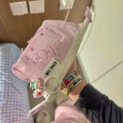 Resim Sanrio Hello Kitty Büyük Kapasiteli Dikişli Kalem Çantası ve Makyaj Çantası - Sevimli Masaüstü Depolama Kutusu, Ofis Malzemeleri için Uygun 