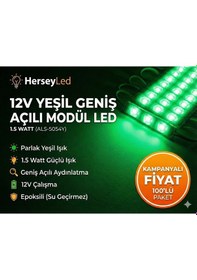 Resim 100 Adet Yeşil Mercekli Modül Led 5054 Yeşil 