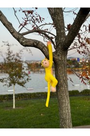 Resim lole-x auto Elleri Yapisan Oyun Ve Uyku Arkadasi Pelus Maymun Oyuncak Sarilan Maymun (SARI) 