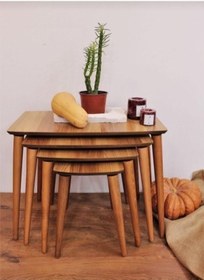 Resim Home Evmob 4lü Dörtlü Zigon Sehpa Ahşap Mdf - Ceviz Ceviz 