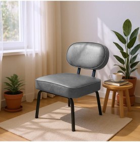 Resim Luna Berjer - Modern Tekli Koltuk - Ofis Koltuğu - Gri 