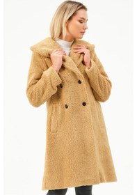 Resim Z6776 Dewberry Kadın Kaban Camel 
