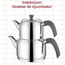 Resim Kahramanlar Delux Soft 4 Parça Çaydanlık Takımı - Mini Boy Antrasit / Nishev-p000344 Gümüş 