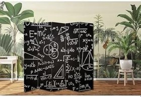 Resim Matematik Temalı Özel Tasarım Paravan Room Divider Oda Bölücü PRVN-1313-1, 220 x 180 