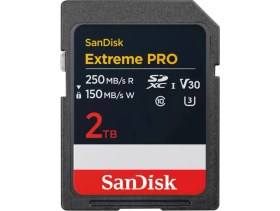 Resim Sandisk Extreme Pro 2tb 250/150MB/S Sdxc V30 Uhs-I U3 Hafıza Kartı SDSDXXD-2T00-GN4IN 