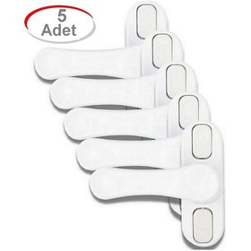 Resim 5 Adet Metal Beyaz Pencere Emniyet Kilidi Çocuk Hırssız Kilidi 