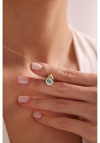 Resim Gianfranco Nazar Boncuğu Mineli Damla Kolye 