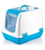 Resim Mikopet Küçük Kapalı Kedi Tuvaleti Mavi 