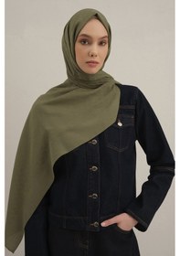 Resim Armine Haki Link Desen Bambu Cotton Şal 49 Haki 