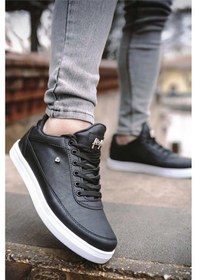 Resim Liger Erkek Günlük Yumuşak İç Astarlı Şık Sneaker Spor Ayakkabı SİYAH - BEYAZ 