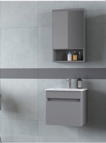 Resim Biani Dalyan 50 Cm Banyo Dolabı Renk Mat Gri Çok Renkli 