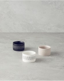 Resim English Home Bona Stoneware 3'lü Çerezlik 6,5 Cm Siyah-beyaz-bej Siyah-beyaz-bej 