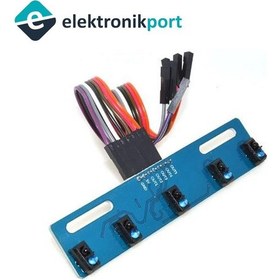 Resim Elektronikport-Tcrt5000L 5 Kanal Kızılötesi Sensör Modülü 5'Li Çizgi İzleyen Sen 