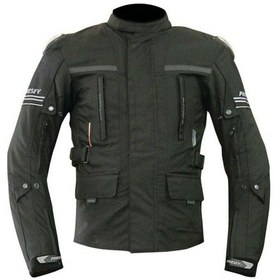 Resim Motosiklet Montu Maxdura Kumaş 4 Mevsim Titanyum Korumalı Mont Füme 