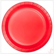 Resim Kırmızı Karton Tabak - 23cm X 8 Adet 