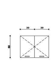 Resim KermetHome Mutfak Dolabı Üst Modül 60 cm 