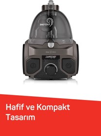 Resim Arzum AR4137 Focus Pro Cyclone Toz Torbasız Elektrikli Süpürge HEPA Filtreli 1.8L Toz Haznesi Toprak 