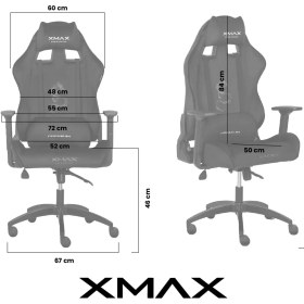Resim XMAX Rio Siyah Oyuncu Koltuğu - Ergonomik Tasarım ve 180 Derece Yatabilen Sırt Mekanizması 