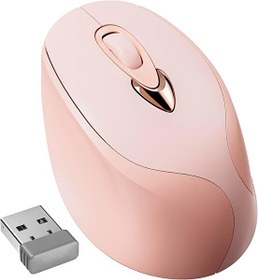 Resim 2.4G USB Şarj Edilebilir Kablosuz Mouse Sessiz Tıklama - Pembe 