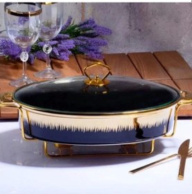 Resim Kosova TWN012 Siyah Oval Telli Porselen Tencere 37 Cm 