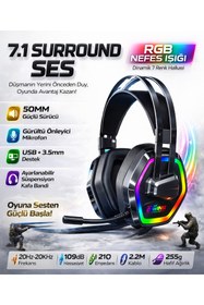 Resim Havana G607 Usb 4d Profesyonel Gaming Kulaklık E-spor Kulaklık 7.1 Rgb Mikrofonlu Oyuncu Kulaklığı 