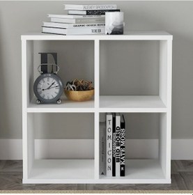Resim Bsh Gülbay Mobilya 4 Raflı Kitaplık Medium Beyaz 