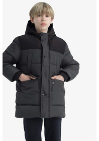 Resim Defacto Erkek Çocuk Su Geçirmez Kapüşonlu Polar Astarlı Parka E9373a825wnar15 Antrasit 