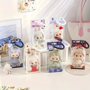 Resim 2'li Set Labubu Monster Serisi Saklama Çantası, Yaylı Anahtarlıklu Peluş Oyuncak Koruyucu Kılıf, Şeffaf Görünür Tasarım, Ağlayan Bebek Sergi Kutusu (Oyuncuk Dahil Değildir), Tokalı Kapama, Mükemmel Tatil Hediyesi 