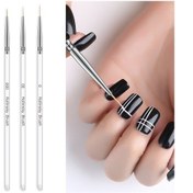 Resim Sones 3 Adet Tırnak Sanatı Fırçası Kristal Akrilik İnce Çizgi Çizim Kalemi Boyama Çizgileri Çiçek Manikür Araçları 