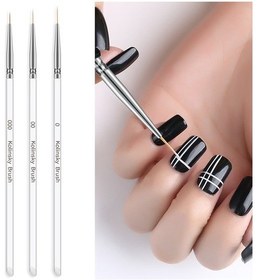 Resim Sones 3 Adet Tırnak Sanatı Fırçası Kristal Akrilik İnce Çizgi Çizim Kalemi Boyama Çizgileri Çiçek Manikür Araçları 