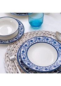 Resim Güral Porselen Yonca 24 Parça Yemek Takımı Koyu Mavi 4832 