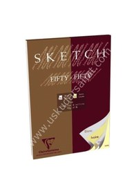 Resim Clairefontaine Sketch Fifty-Fifty (Fildişi- Beyaz) A4 Blok 90gr 1 
