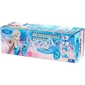 Resim Karlar Ülkesi 3 Tekerlekli Şeffaf Silikon Tekerli Çocuk Scooter Mavi 