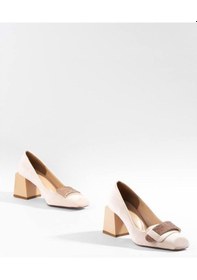 Resim Paris Bej Kadife Klasik Topuklu Ayakkabı Z081-bej Bej 