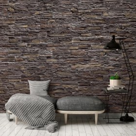 Resim Stonewrap Kültür Taşı Dekoratif Taş Runner Antrasit Kültür Taşı (1m2) 