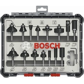 Resim Bosch Freze Seti 15 Parça Karışık 6 mm (Pro) 2607017471 