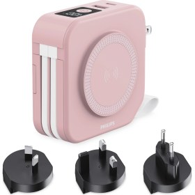 Resim Philips DLP4347CP/00 10.000 mAh MagSafe Hızlı Şarj Powerbank 1xUSB-A, 1xUSB-C, Şarj Cihazı, Pembe 