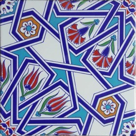 Resim Can Seramik 20*20 Cm Cç17 Iznik Çini Karo 5' Li 1 Paket 