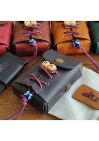 Resim Sumerian Leather Craft Deri Sigara Kılıfı Kişiye Özel Siyah 