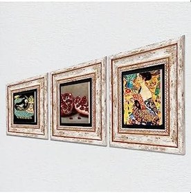 Resim Pinecone Stone Gustav Klimt Yelpazeli Kadın, Şahmeran, Nar Taş Duvar Tablosu - Çerçeveli Taş Tablo - Dekoratif Duvar Sanatı - Modern Ev ve Ofis Duvar Dekoru K3-1025 