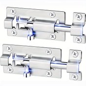 Resim 2 Adet Varil Cıvatalı Kilit, 7.62cm, Kalınlaştırılmış, Paslanmaz Çelik, Kapı Kaydırma Kilidi, Fırçalanmış Bitiş, 12 Parça Vida Ile 