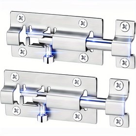 Resim 2 Adet Varil Cıvatalı Kilit, 7.62cm, Kalınlaştırılmış, Paslanmaz Çelik, Kapı Kaydırma Kilidi, Fırçalanmış Bitiş, 12 Parça Vida Ile 