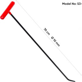 Resim 90 cm 12 mm Çap Tek Kıvrımlı Sivri Uç Boyasız Göçük Düzeltme Çubuğu - S2-04, Pdr Çubuk 